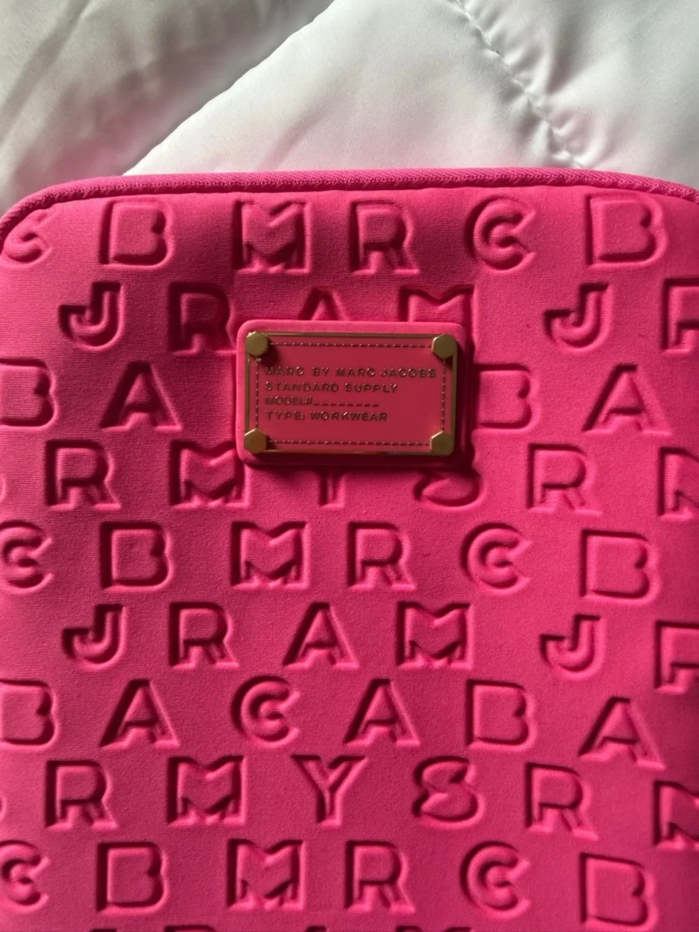 Marc by Marc Jacobs Bright Pink Embossed Tablet Sleeve